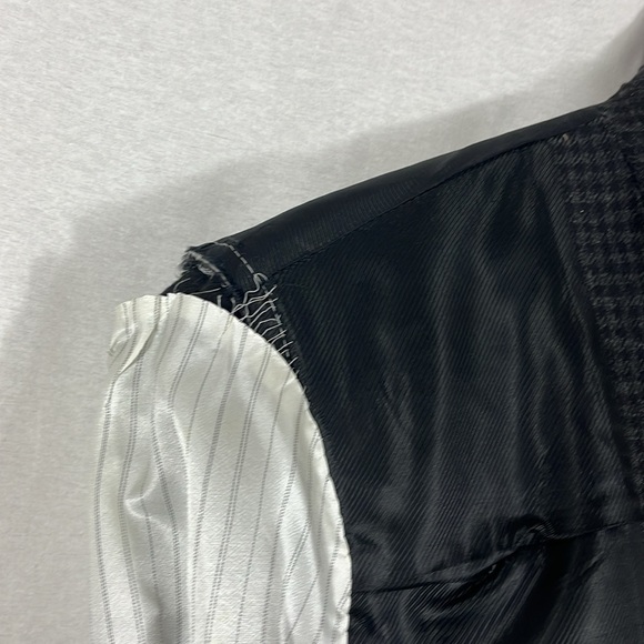 Express Photographer Fitted Wool Blend Mixed Pattern Gray Blazer Mens Size 38R - Picture 15 of 15